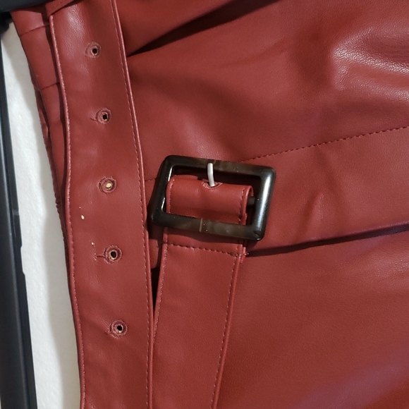 Faux leather pants. Size 10. Burnt red color. Who What Wear  brand - Picture 6 of 9